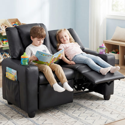 Kids Double Recliner Sofa with Cup Holders - 2 Seater
