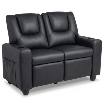 Kids Double Recliner Sofa with Cup Holders - 2 Seater