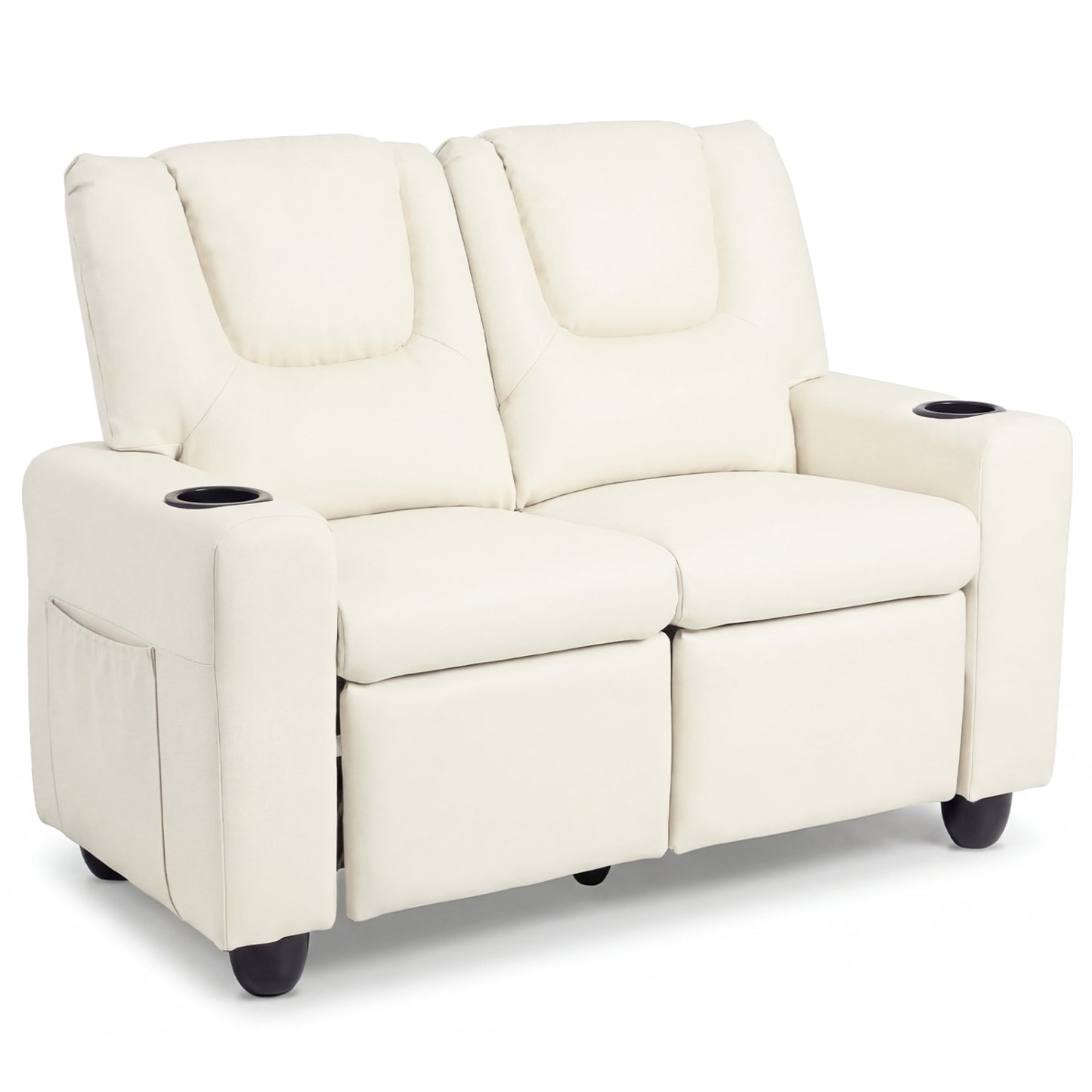 Kids Double Recliner Sofa with Cup Holders - 2 Seater