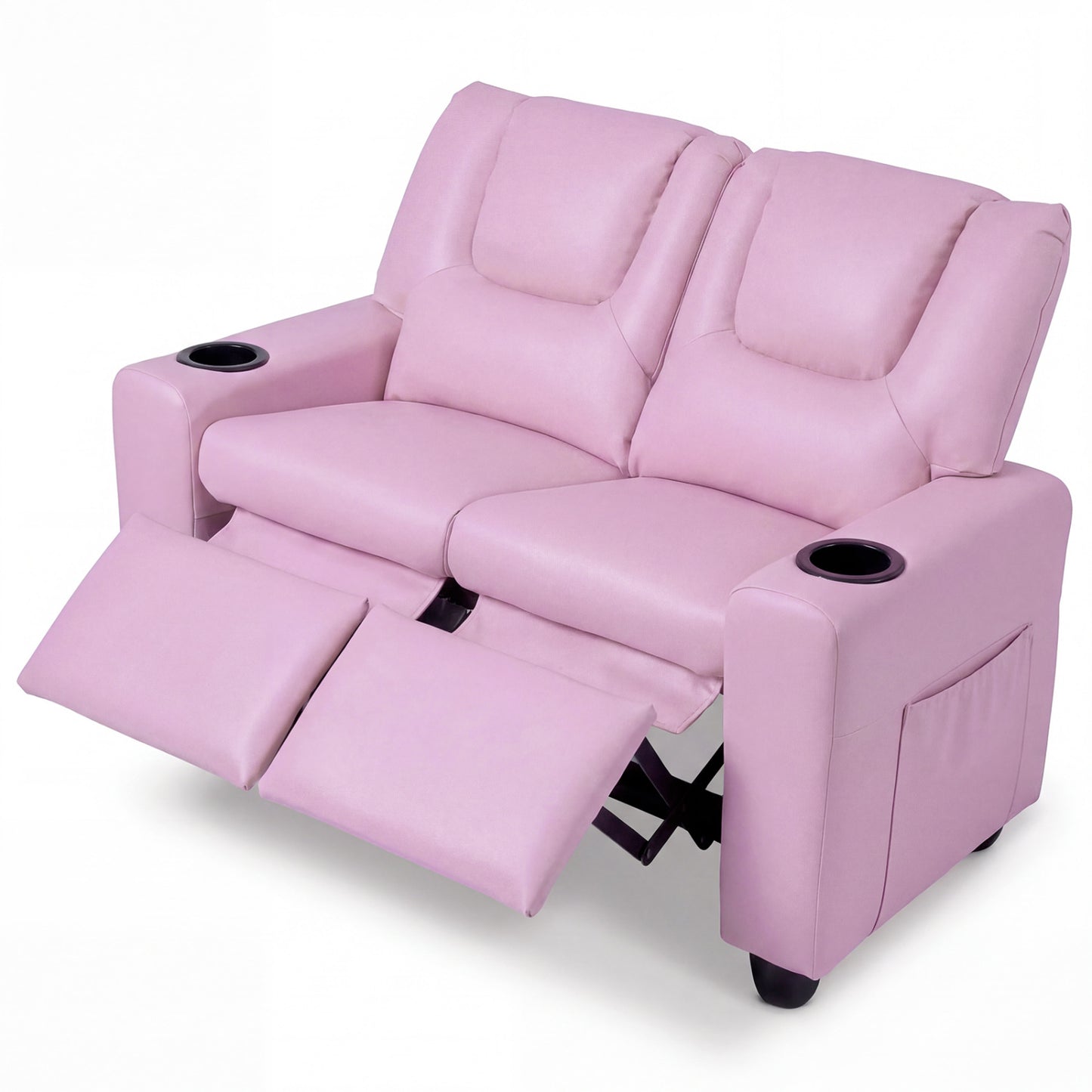 Kids Double Recliner Sofa with Cup Holders - 2 Seater