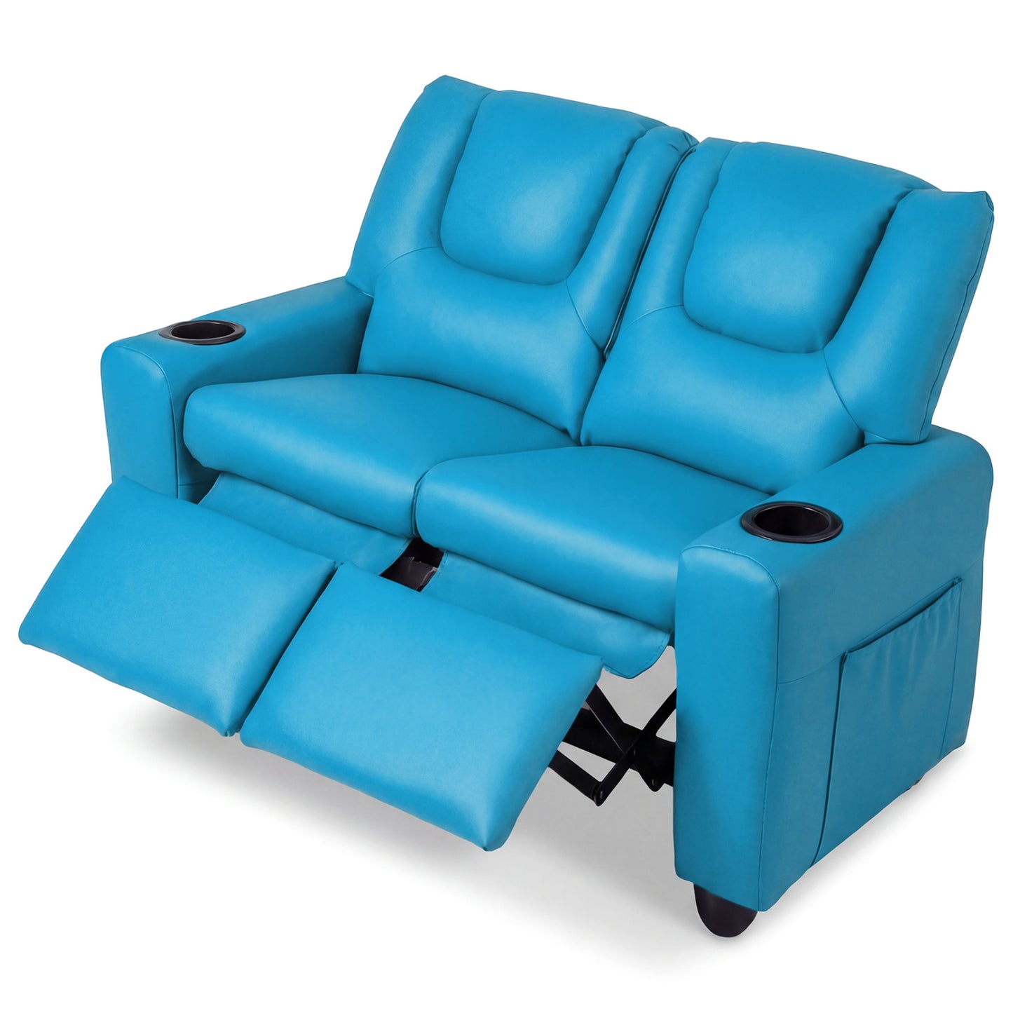 Kids Double Recliner Sofa with Cup Holders - 2 Seater