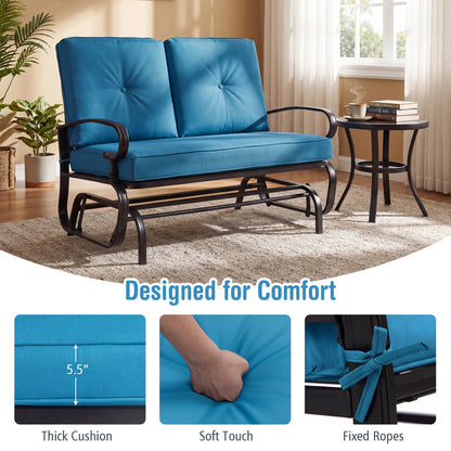 2-Seat Outdoor Swing Glider Chair with Cushions