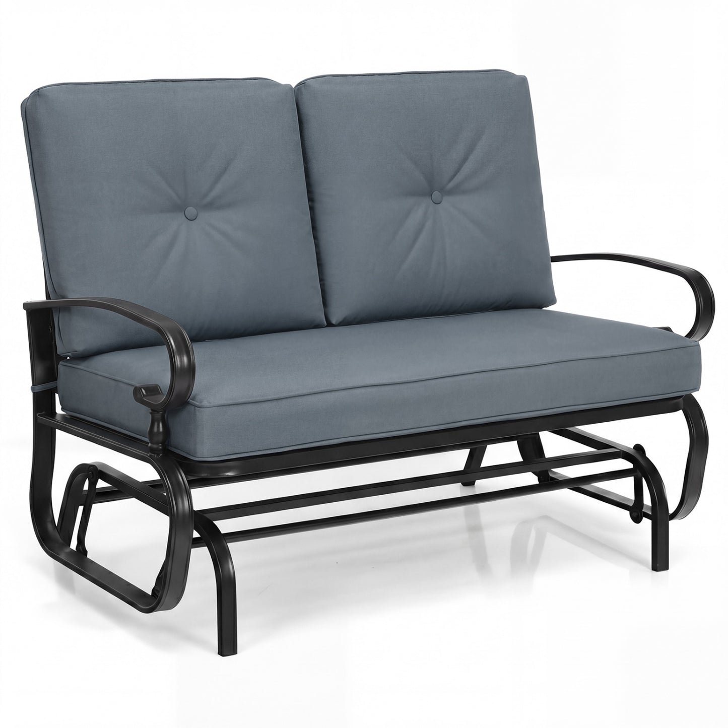 2-Seat Outdoor Swing Glider Chair with Cushions