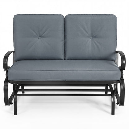 2-Seat Outdoor Swing Glider Chair with Cushions