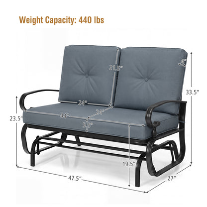 2-Seat Outdoor Swing Glider Chair with Cushions