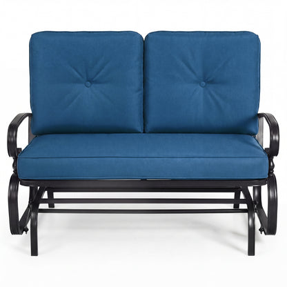 2-Seat Outdoor Swing Glider Chair with Cushions