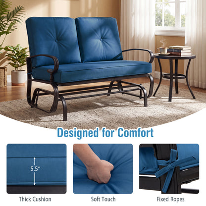 2-Seat Outdoor Swing Glider Chair with Cushions