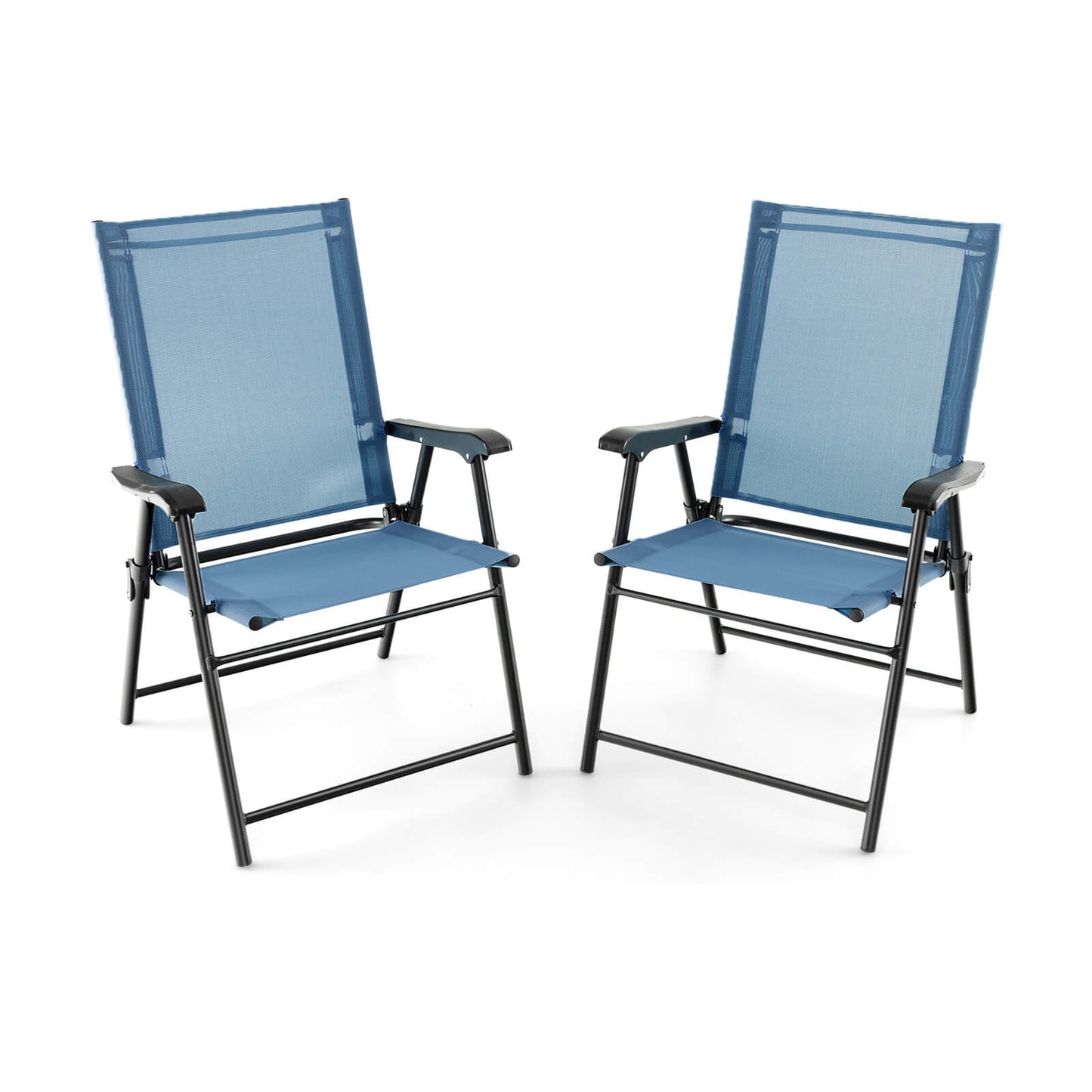 Folding Patio Dining Chairs Set of 2 with Armrests