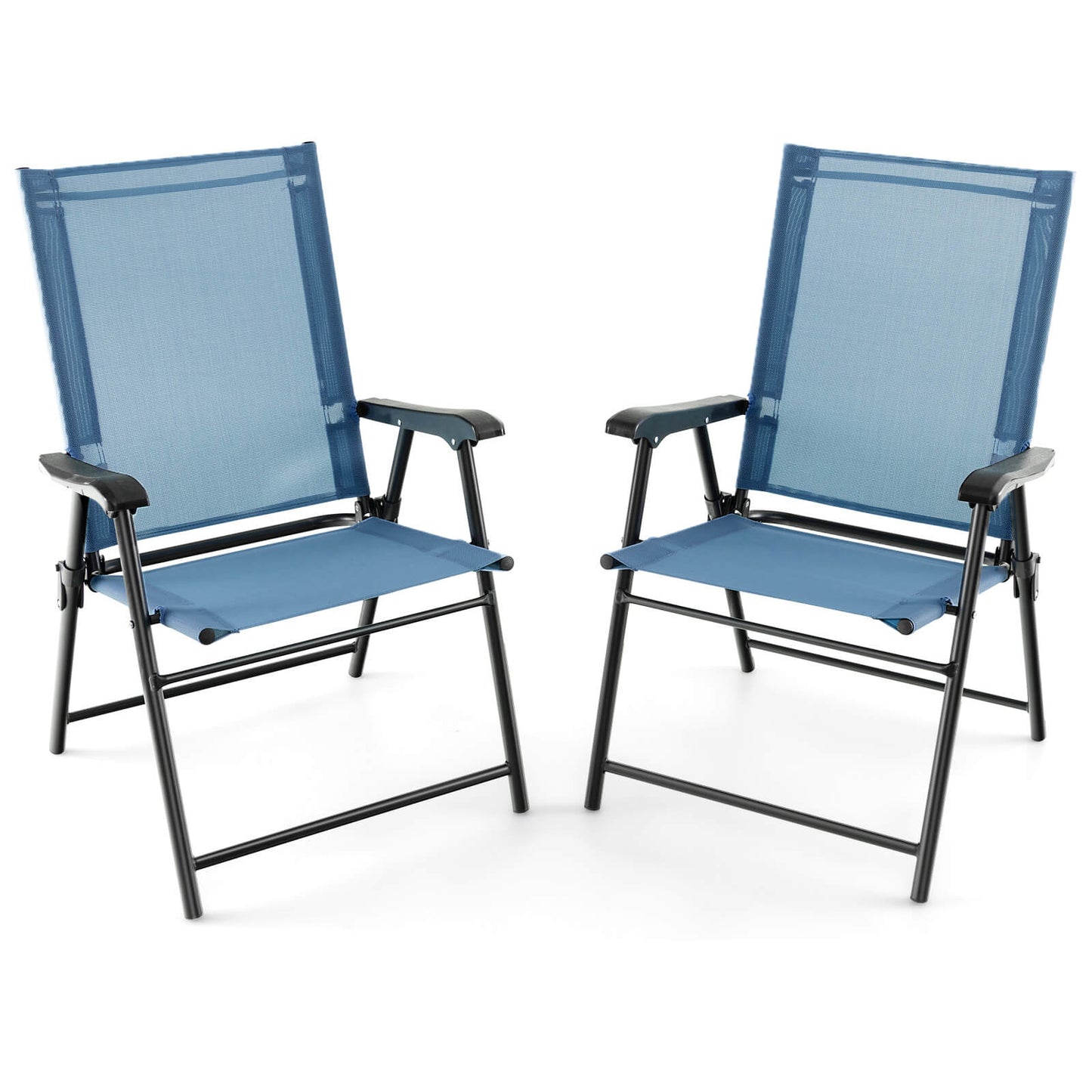 Folding Patio Dining Chairs Set of 2 with Armrests
