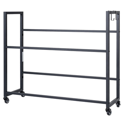 2-Tier Drink Crate Rack with 4 Universal Wheels for Beer and Water Kitchen and Bar