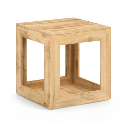 2-Tier Farmhouse End Table with Storage Shelf