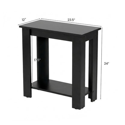 2-Tier Compact End Table with Storage Shelf