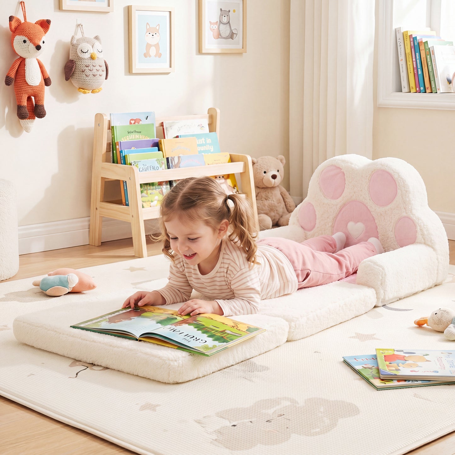 Convertible Kids Sofa to Lounger with Removable Cover
