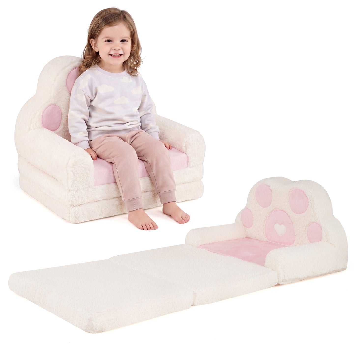 Convertible Kids Sofa to Lounger with Removable Cover