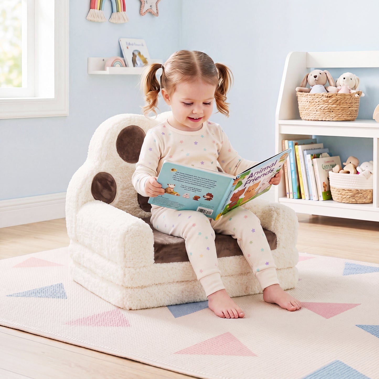 Convertible Kids Sofa to Lounger with Removable Cover