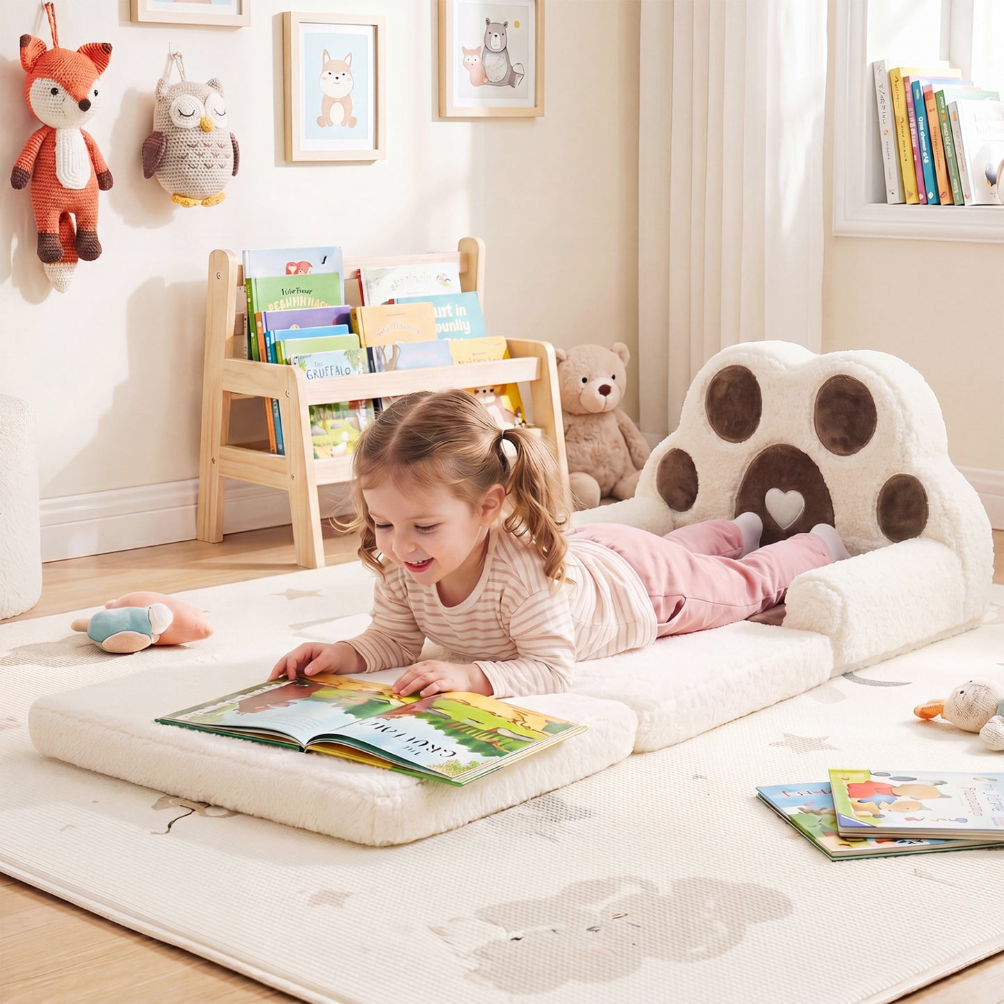 Convertible Kids Sofa to Lounger with Removable Cover
