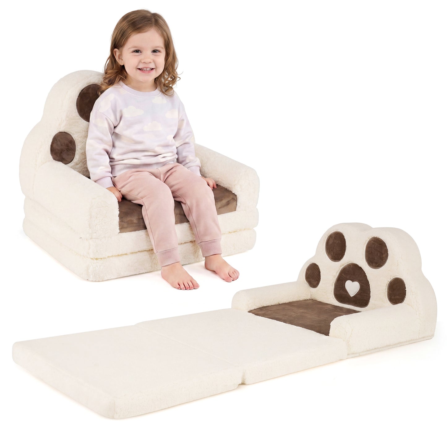 Convertible Kids Sofa to Lounger with Removable Cover