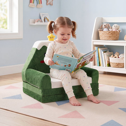 Kids Sofa 2-in-1 Convertible to Lounger with Christmas Pattern
