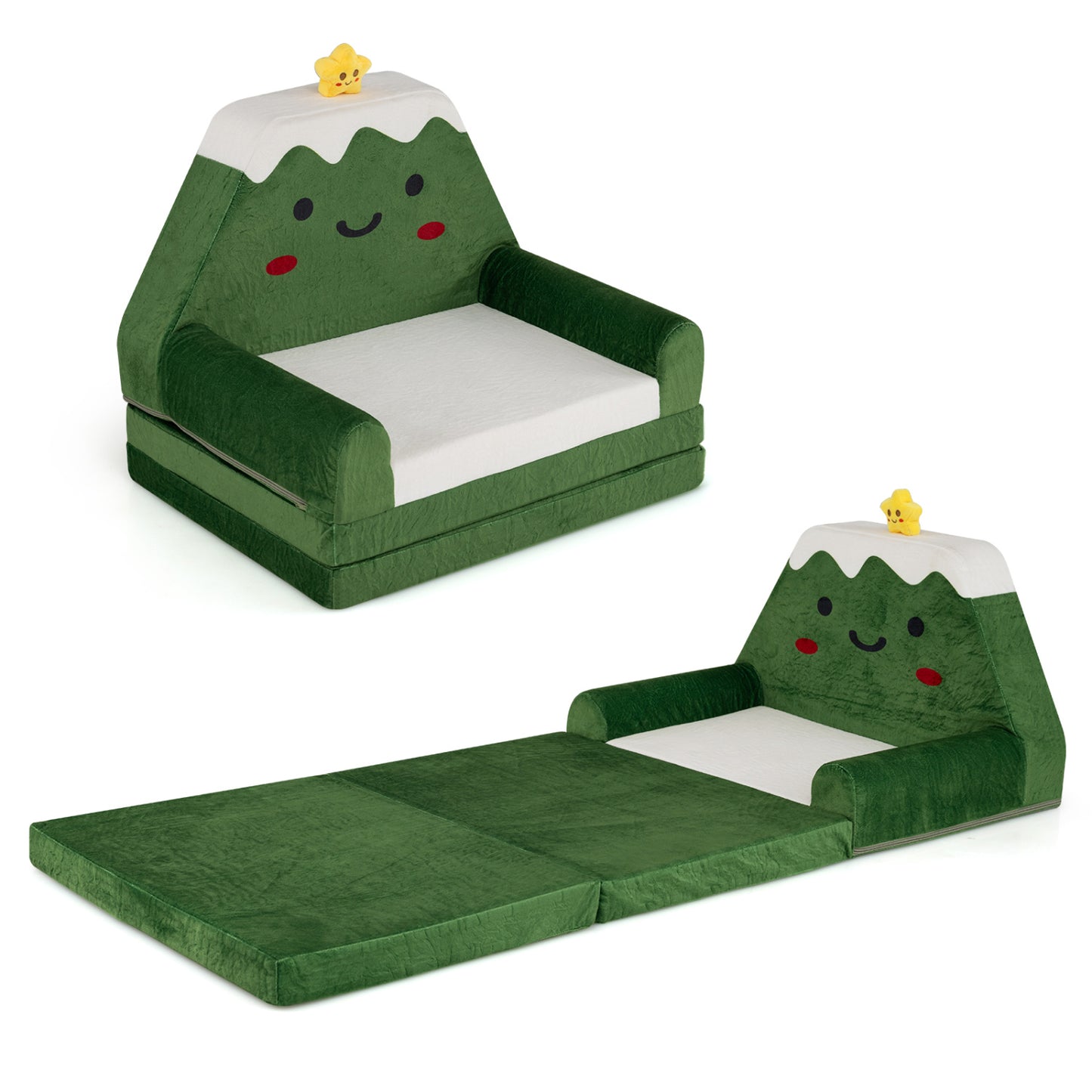 Kids Sofa 2-in-1 Convertible to Lounger with Christmas Pattern