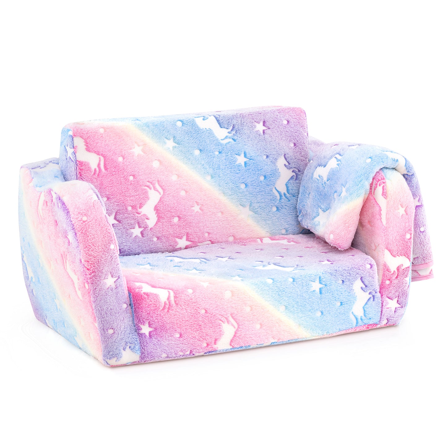 Kids Folding Couch with Blanket - Glow in the Dark