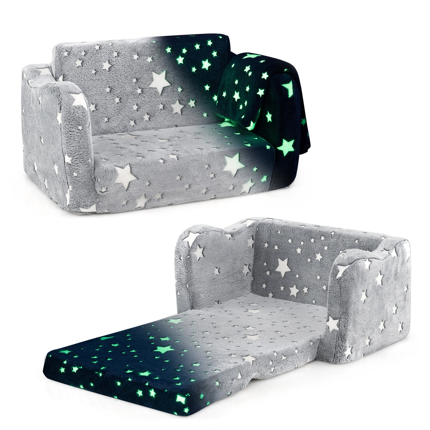Kids Folding Couch with Blanket - Glow in the Dark