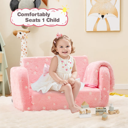 Kids Folding Couch with Blanket - Glow in the Dark