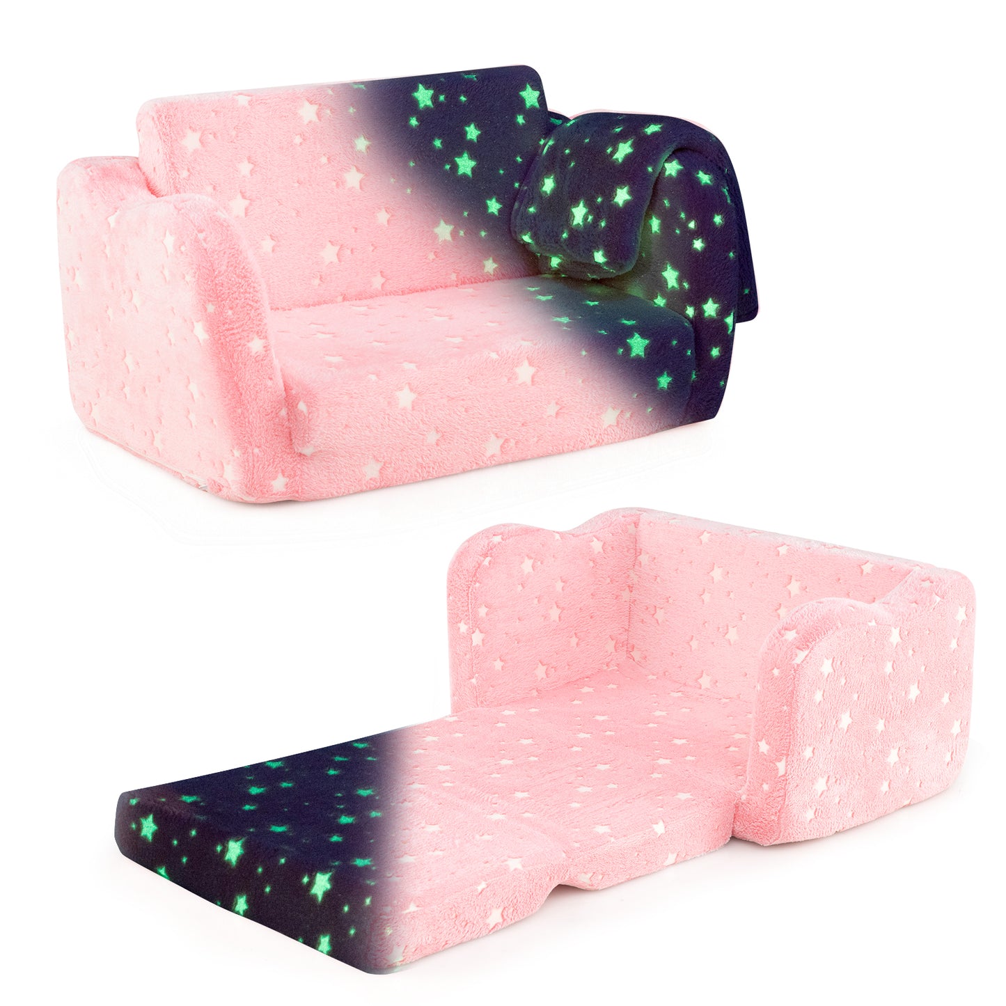 Kids Folding Couch with Blanket - Glow in the Dark