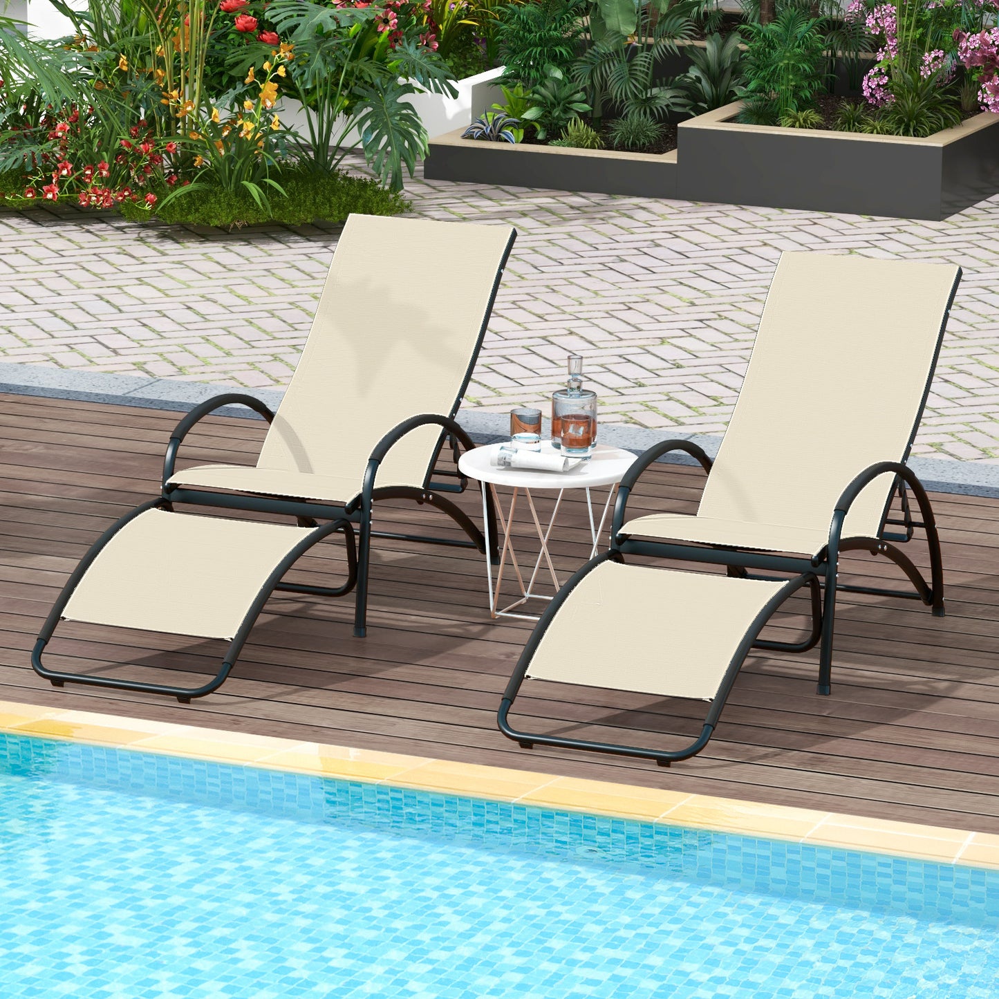 2-in-1 Rocking Lounge Chair with Adjustable Backrest