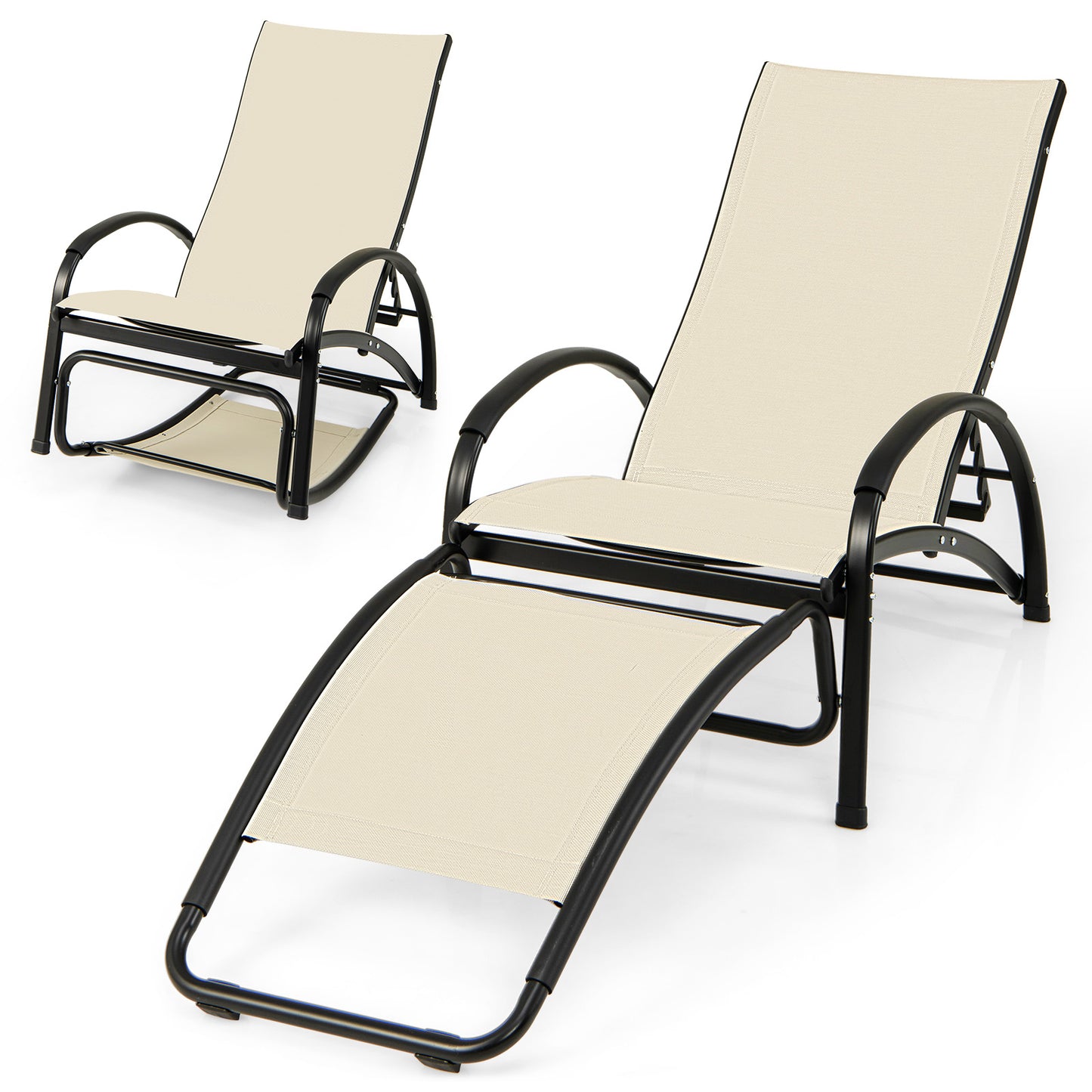2-in-1 Rocking Lounge Chair with Adjustable Backrest
