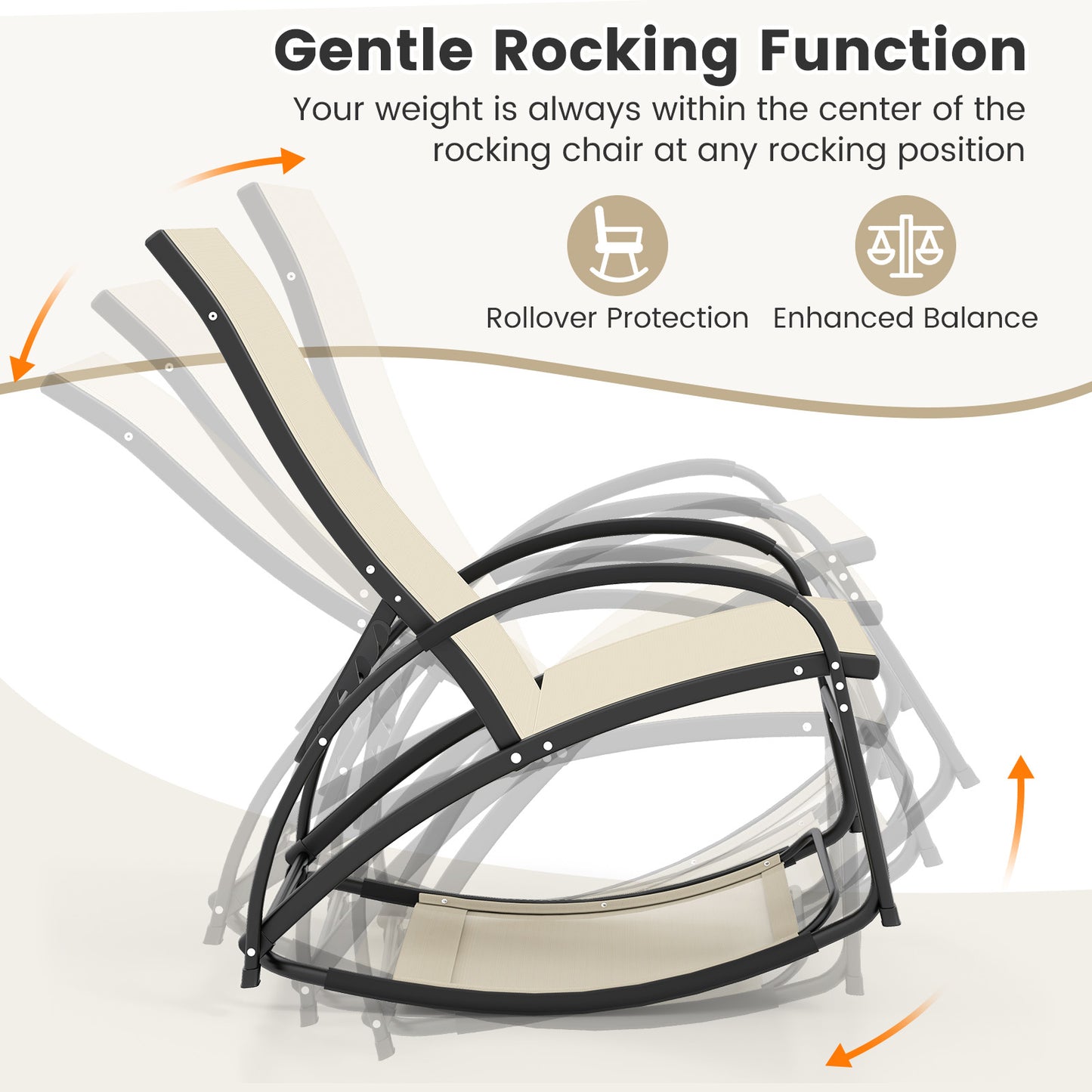 2-in-1 Rocking Lounge Chair with Adjustable Backrest