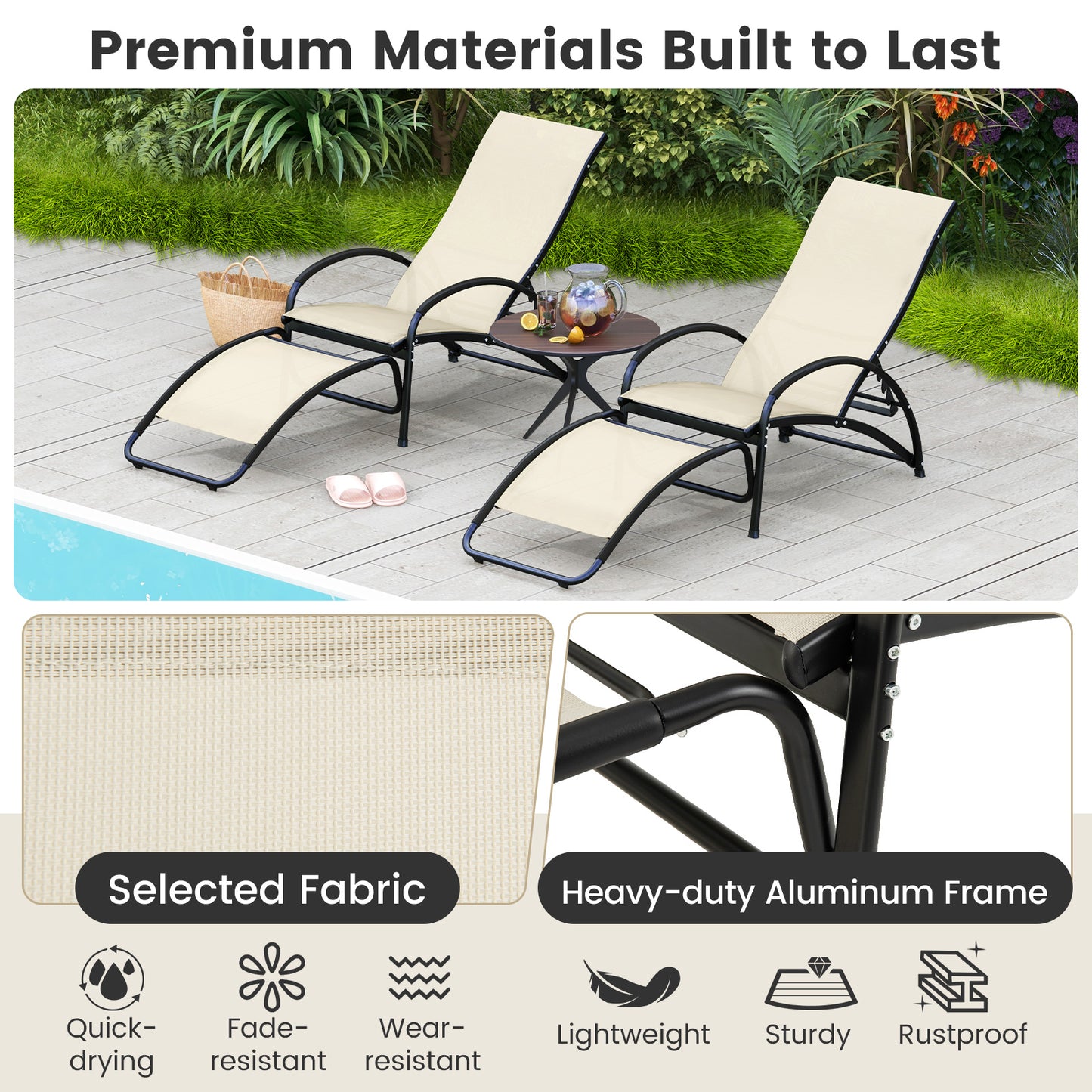 2-in-1 Rocking Lounge Chair with Adjustable Backrest