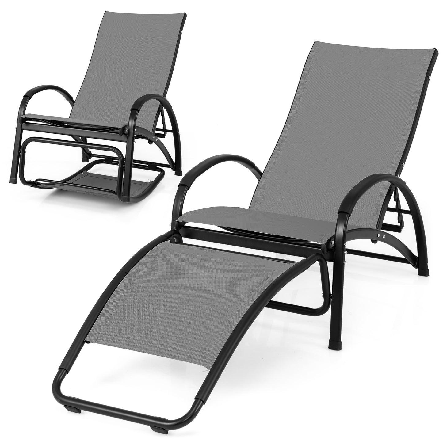 2-in-1 Rocking Lounge Chair with Adjustable Backrest
