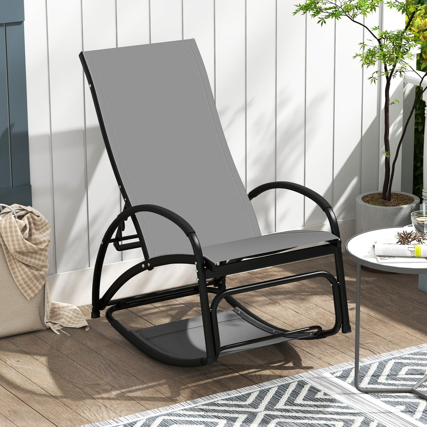 2-in-1 Rocking Lounge Chair with Adjustable Backrest