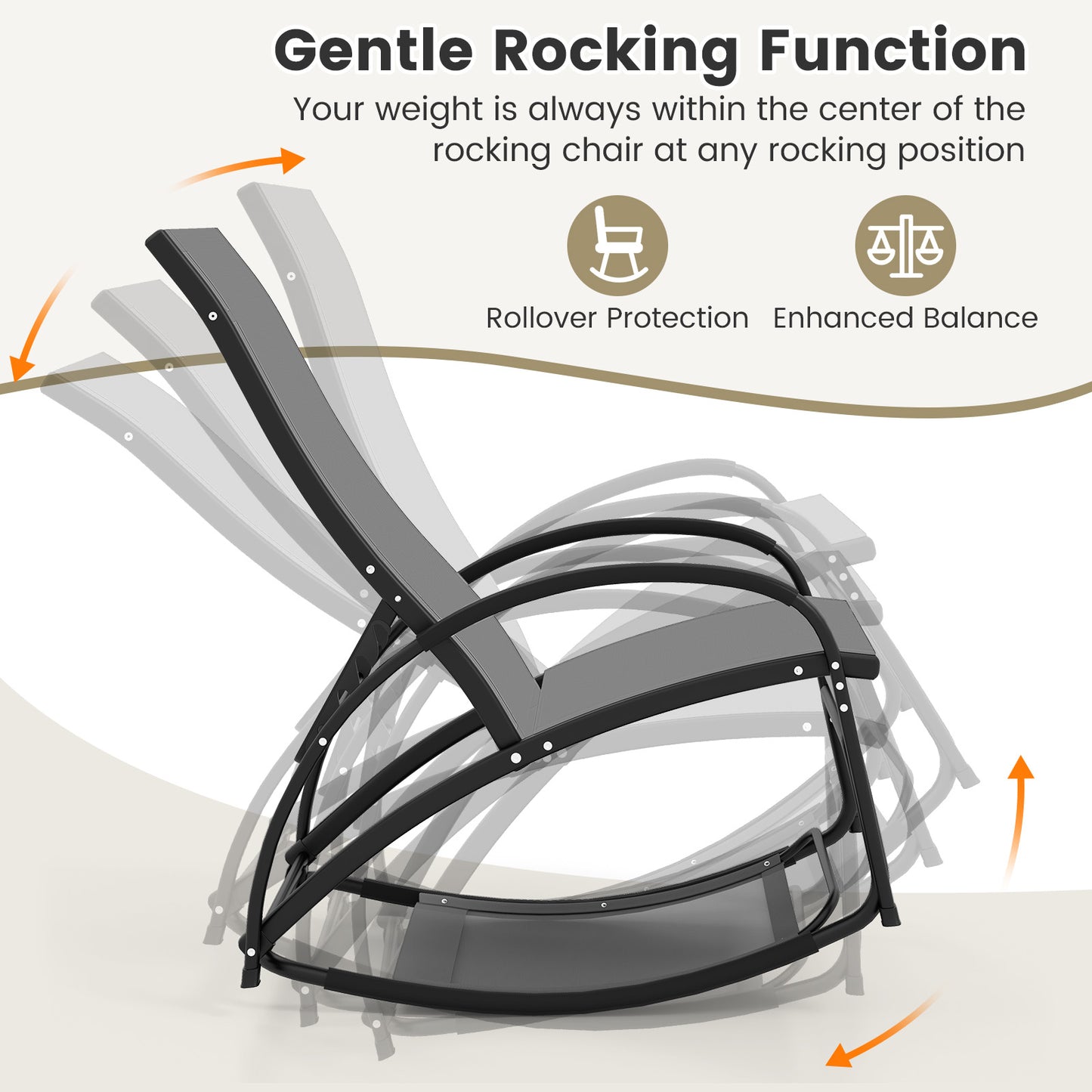 2-in-1 Rocking Lounge Chair with Adjustable Backrest