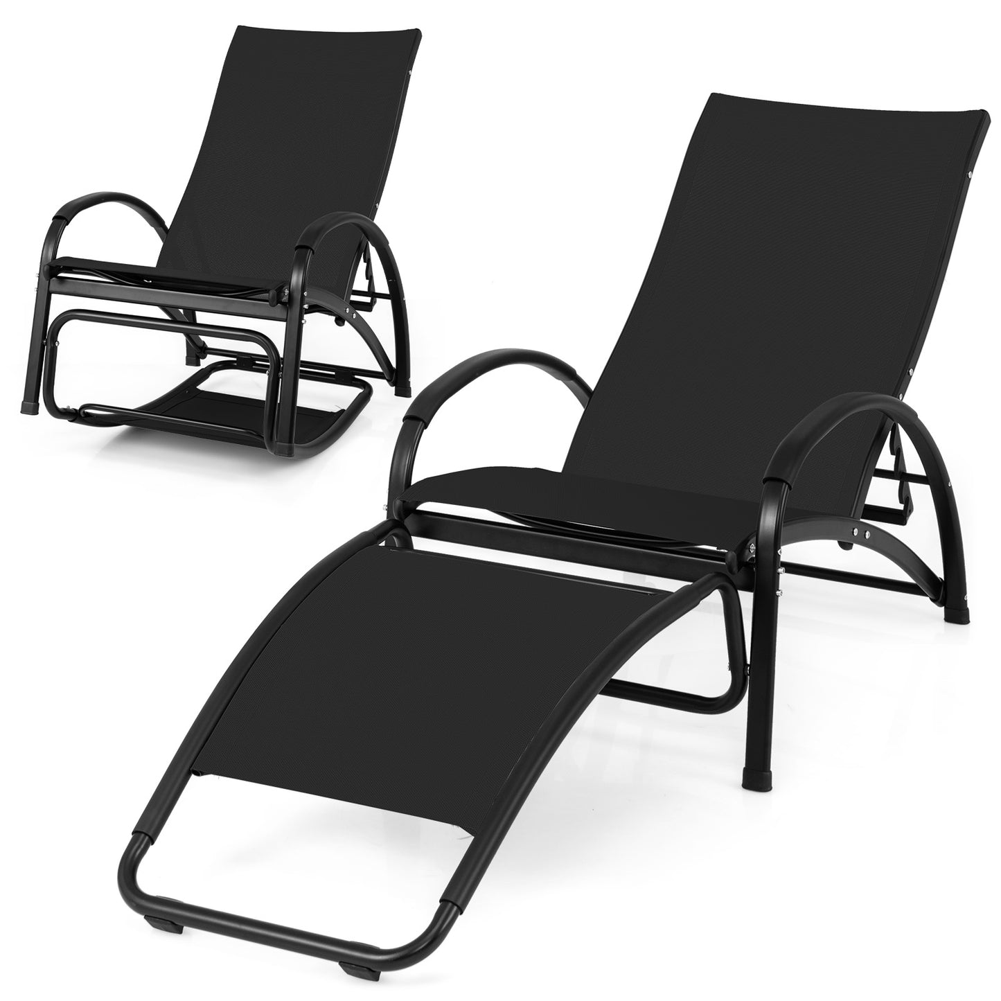 2-in-1 Rocking Lounge Chair with Adjustable Backrest