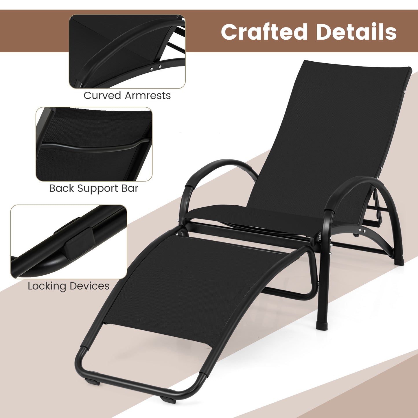 2-in-1 Rocking Lounge Chair with Adjustable Backrest