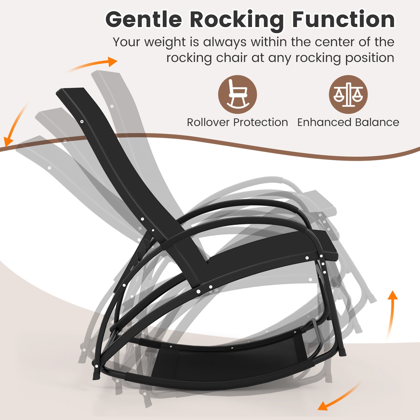 2-in-1 Rocking Lounge Chair with Adjustable Backrest