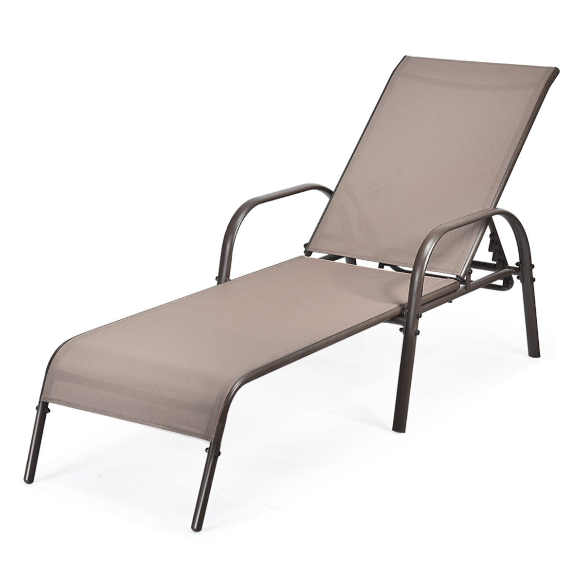 Outdoor Chaise Lounge Chairs Set of 2 with Adjustable Backrest