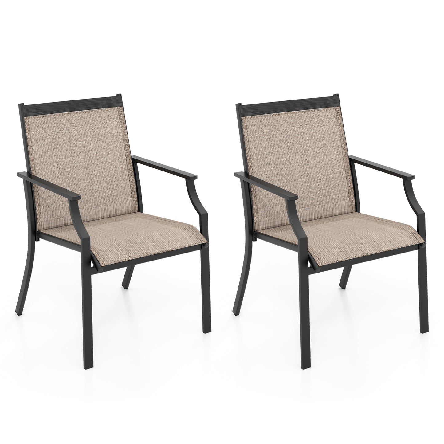 Patio Dining Chairs Set of 2 with Breathable Mesh Seat