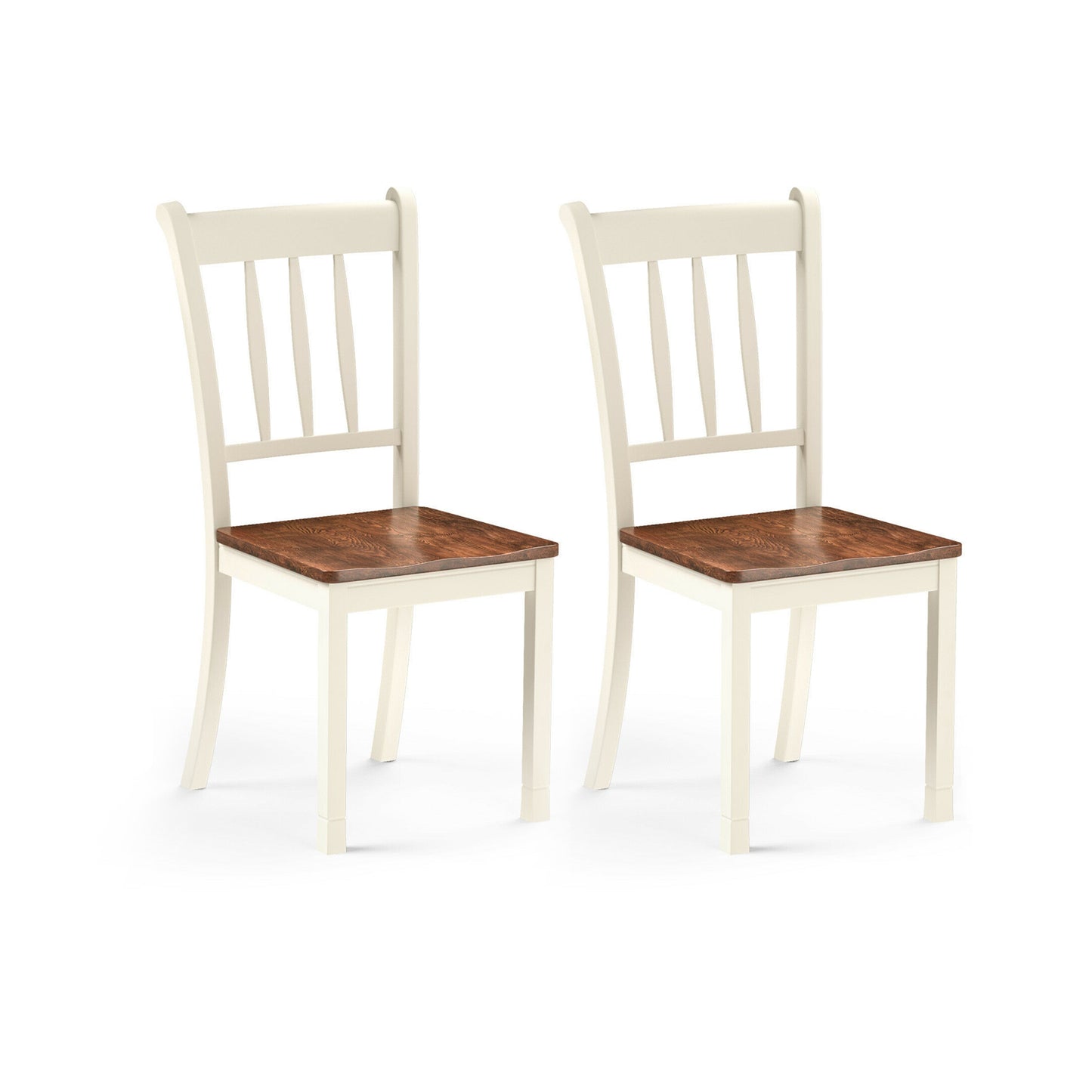 Spindle Back Wood Dining Chairs - Set of 2