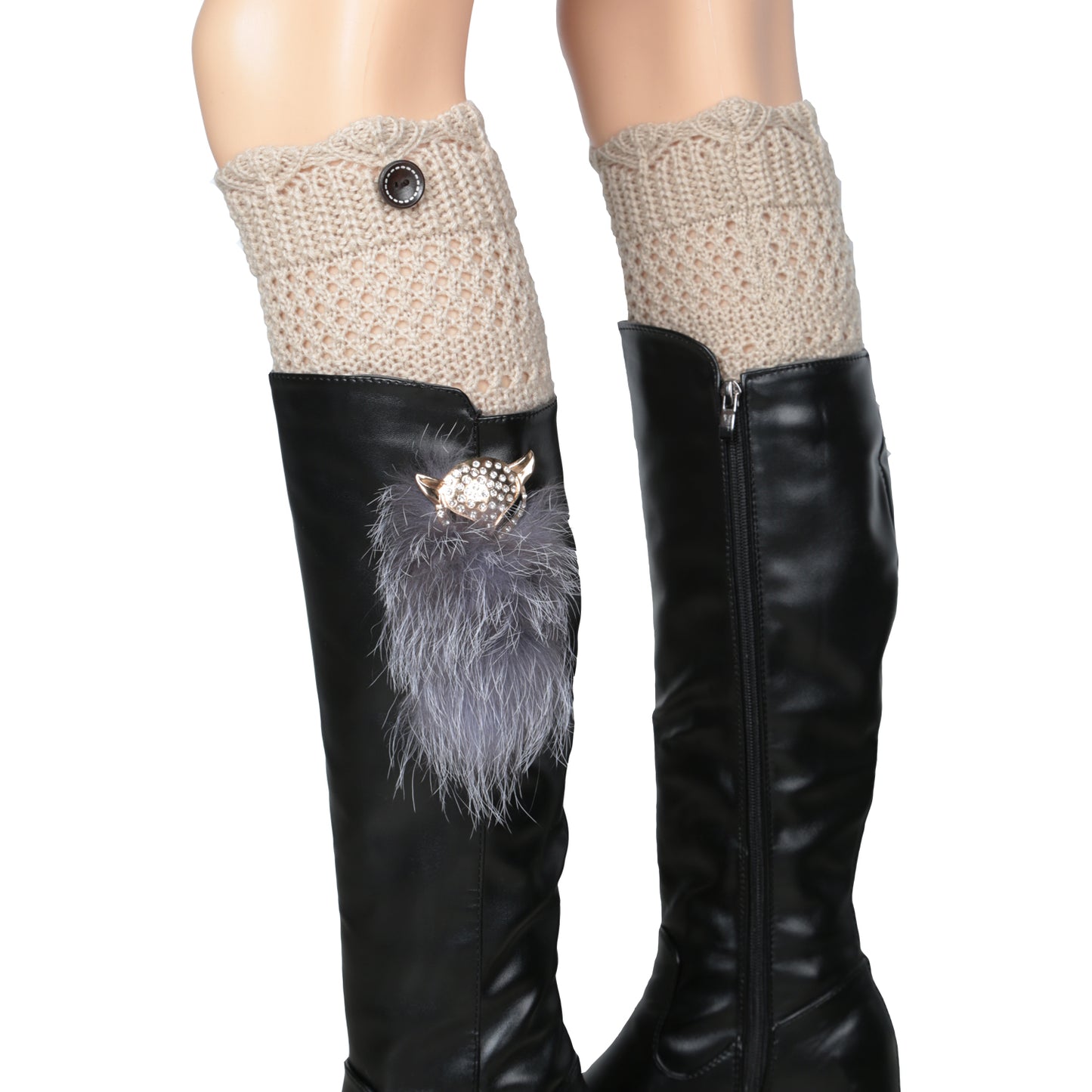 Ladies Winter Crochet Knit Leg Warmers