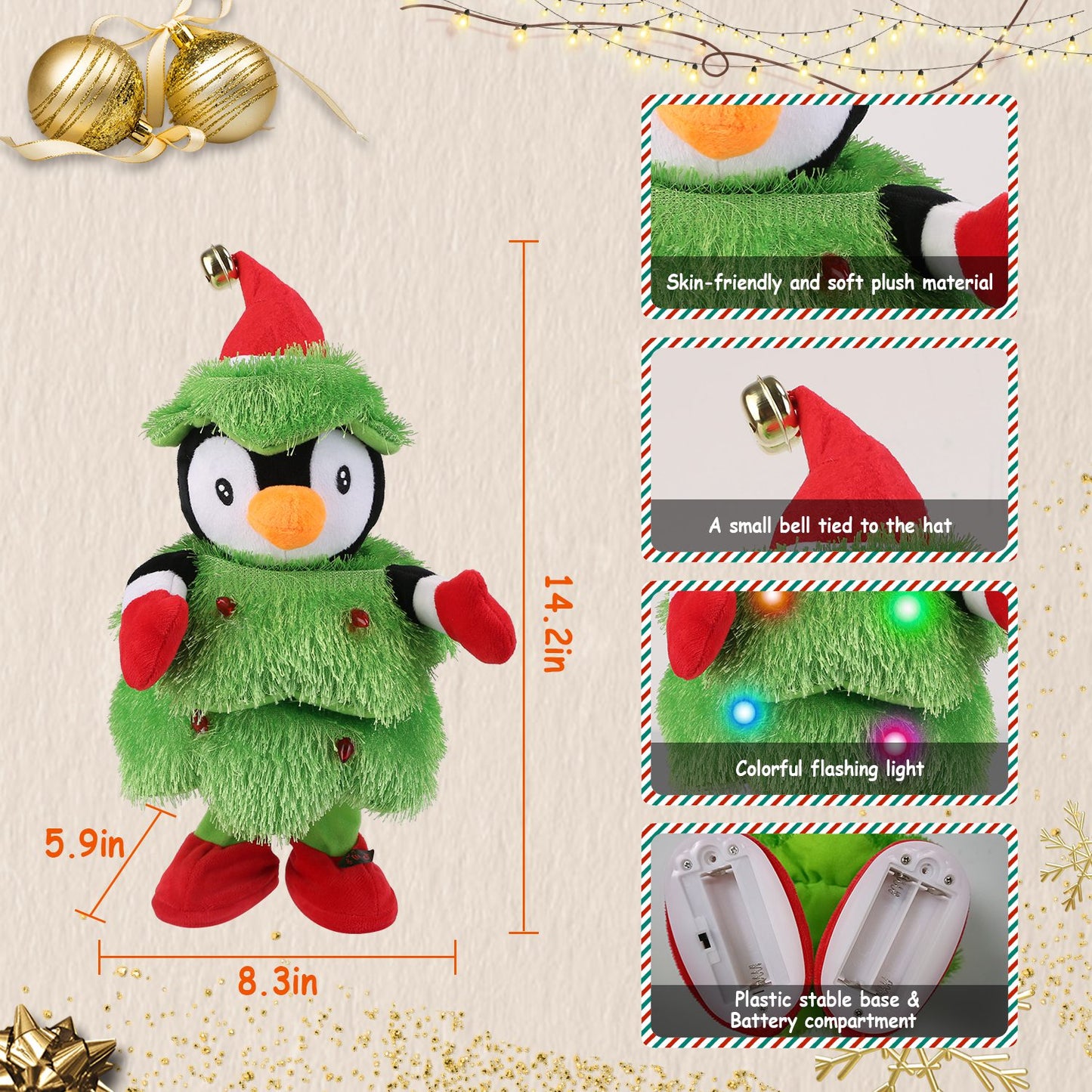 Dancing Singing Plush Toy with Mimicking & Light-Up Features
