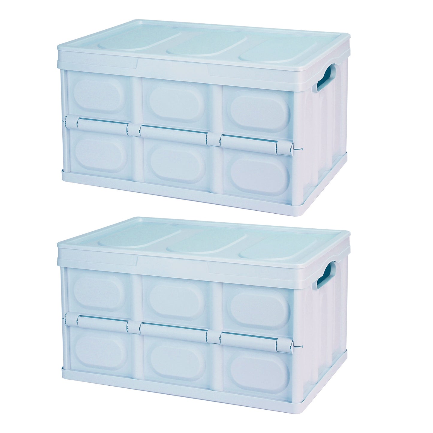 Collapsible Storage Bins with Lids - 2 Pack Stackable Organizer