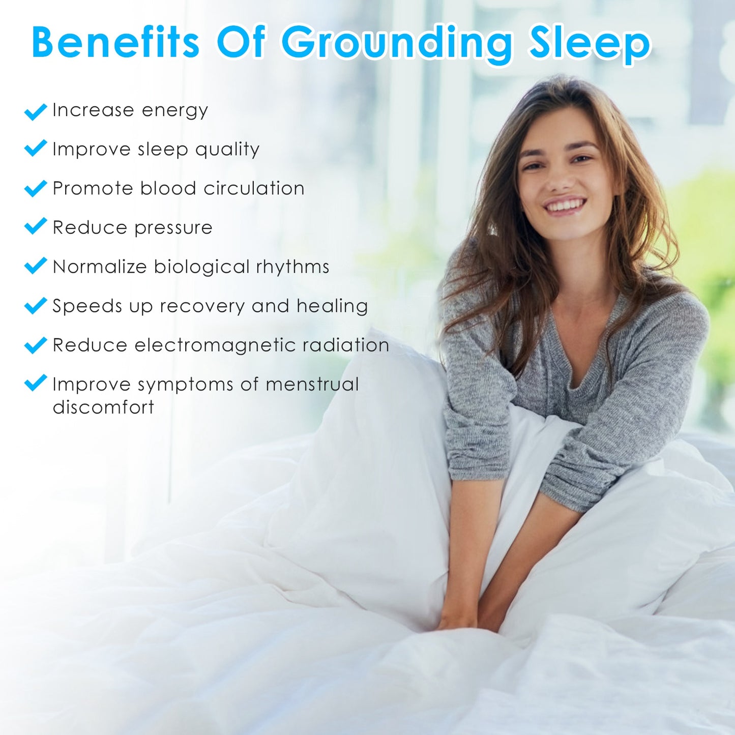 Grounding Sheet King Size Organic Cotton with Silver Fiber