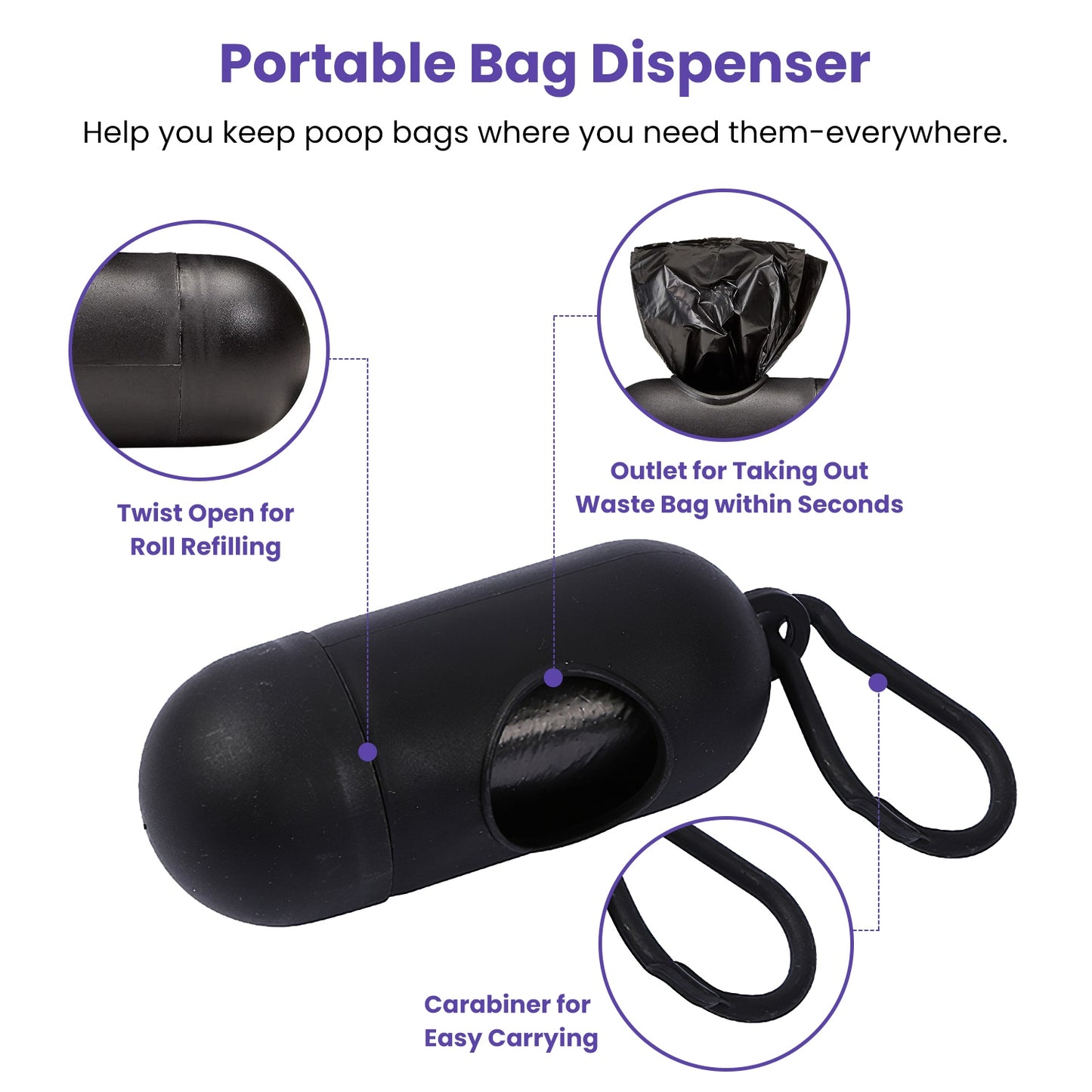 Retractable Dog Leash 16FT with LED Flashlight & Waste Bags