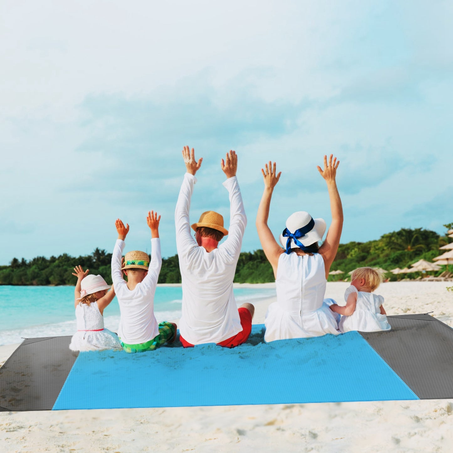 Sand Proof Picnic Blanket with Anchors and Carry Bag