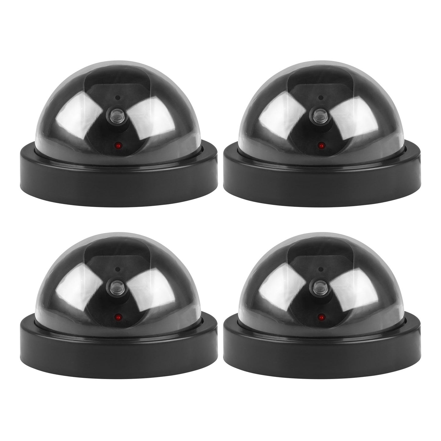Dummy Security Camera Dome with Flashing LED Light (4-Pack)