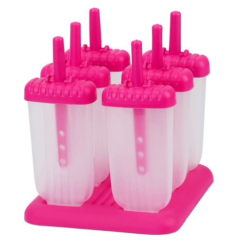 Reusable Popsicle Molds Set of 6 with Drip-Guard Handles