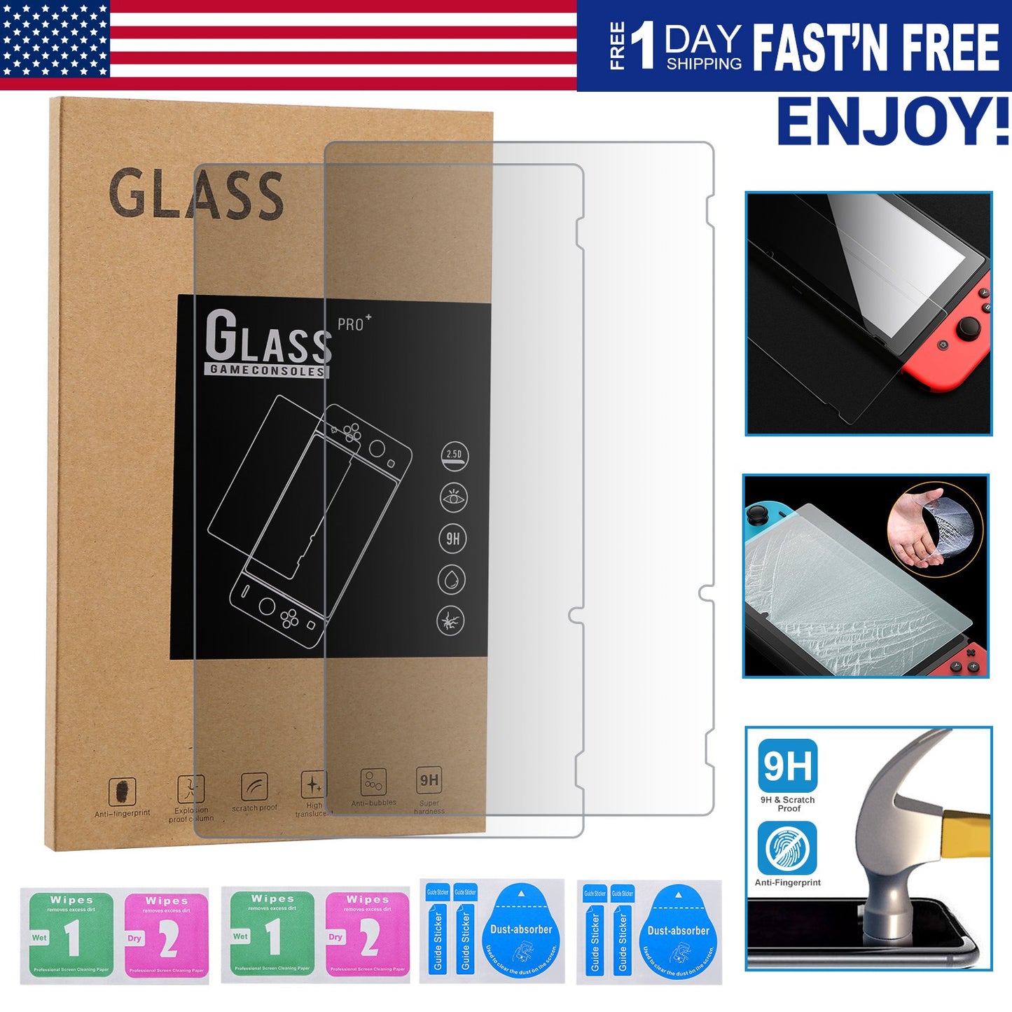Nintendo Switch Tempered Glass Screen Protector 2-Pack