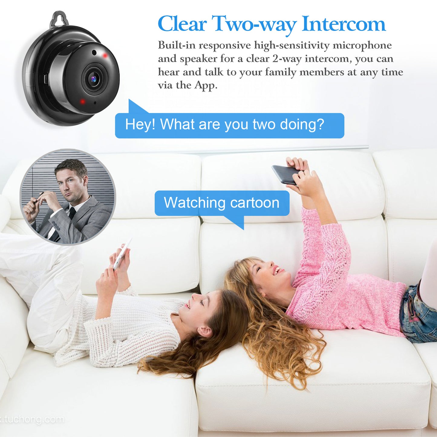 720P WiFi IP Security Camera with Night Vision & Two-Way Audio